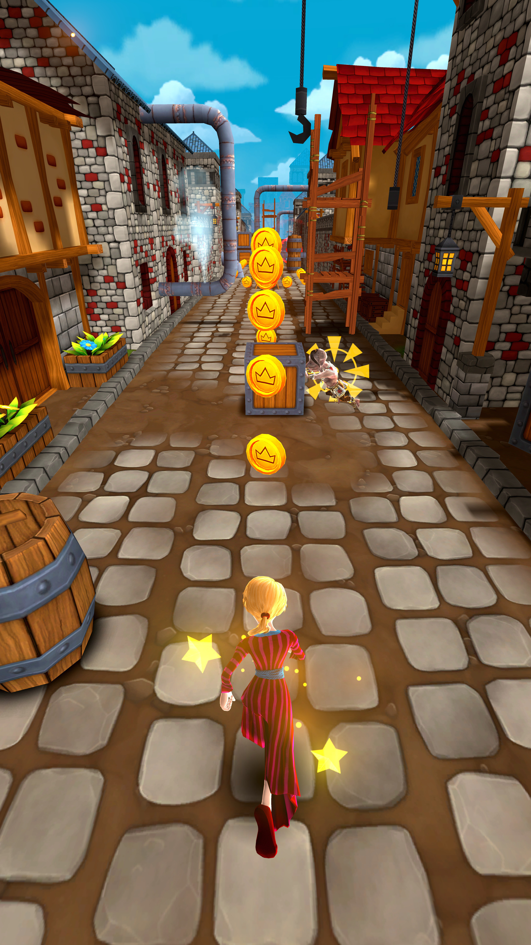 CHASERS - Character chasing an enemy through cobblestone streets collecting stars